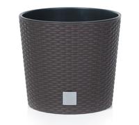Modern Round Plastic Rattan Effect Flower Plant Garden Flower Herb Planter Pot