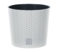 Modern Round Plastic Rattan Effect Flower Plant Garden Flower Herb Planter Pot