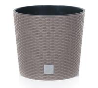 Modern Round Plastic Rattan Effect Flower Plant Garden Flower Herb Planter Pot