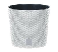 Modern Round Plastic Rattan Effect Flower Plant Garden Flower Herb Planter Pot