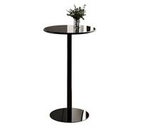 Modern Round Pub Table - Black High Table for Dining & Living Room - Compact Coffee & Tea Table for Small Spaces - Easy Assembly (48 x 56 cm)