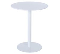 Modern Round Pub Table Iron Top Bistro Table 27.5" Circular Cocktail Table for Living Room & Restaurant Bright White Finish Stylish Standing Bar Table