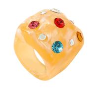 Modern Round Resin Band with Glittering Diamonds Accents Finger Accessory Ideal for Everyday Use and Special Occasions Trendy Cocktail RINGs Modern Geometric Jewelry Crystal Statement RINGs Party Wear