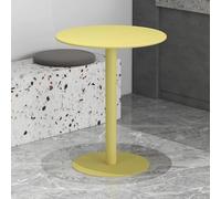 Modern Round Side Table, 15.7"×19.7" Small Pub/Bar Counter Table with Stable Base, Accent Table for Cafés, Cocktail Lounges, Commercial Dining, Dessert Spots Yellow,40x50cm