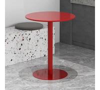 Modern Round Side Table, 15.7"×19.7" Small Pub/Bar Counter Table with Stable Base, Accent Table for Cafés, Cocktail Lounges, Commercial Dining, Dessert Spots Red,40x50cm