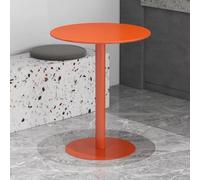 Modern Round Side Table, 15.7"×19.7" Small Pub/Bar Counter Table with Stable Base, Accent Table for Cafés, Cocktail Lounges, Commercial Dining, Dessert Spots Orange,40x50cm