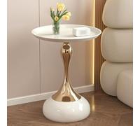 Modern Round Side Table - White Console Table for Indoor/Outdoor Use Small Accent Table for Living Room Bedroom Patio Stylish Home Decor Versatile & Space-Saving