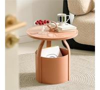 Modern Round Side Table with Hidden Storage and Central Handle for Living Room, Coffee Table for Home Furnishing