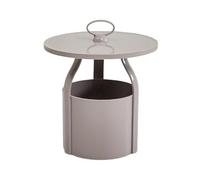 Modern Round Side Table with Hidden Storage and Central Handle for Living Room, Coffee Table for Home Furnishing