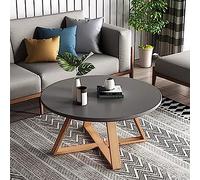 Modern Round Solid Wood Coffee Table for Living Room Farmhouse Sle Side Table 31.5'' Diameter Small Center Table Ele Gray h - t for Cozy Spaces