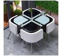 Modern Round/Square Conference Table Tempered Glass Top Dining Set for 4 Stylish Kitchen and Dining Room Furniture Perfect for Home and Office Use