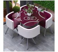 Modern Round/Square Conference Table Tempered Glass Top Dining Set for 4 Stylish Kitchen & Dining Room Furniture Perfect for Entertaining & Family Meals