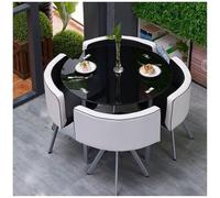 Modern Round/Square Conference Table Tempered Glass Top Dining Set for 4 Stylish Kitchen & Dining Room Furniture Perfect for Family Gatherings and Meetings