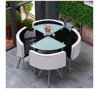 Modern Round/Square Conference Table Tempered Glass Top Dining Set for 4 Stylish Kitchen & Dining Room Furniture Perfect for Home & Office Design