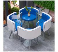 Modern Round/Square Conference Table with Tempered Glass Top, Dining Set for 4 People, Perfect for Kitchen, Dining Room, and Corners - Stylish & Functional