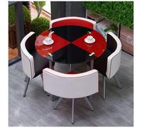 Modern Round/Square Conference Table with Tempered Glass Top, Dining Set for 4, Stylish Kitchen & Dining Room Furniture, Perfect for Home or Office Use