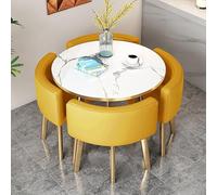 Modern Round/Square Dining Table and Chair Set for Kitchen, Office, Conference Room - Stylish Furniture Combination for Dining and Business Meetings
