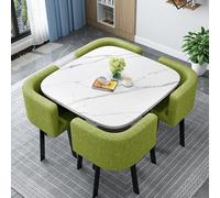 Modern Round/Square Dining Table & Chairs Set - Space-Saving Kitchen Conference Table with Stylish Chairs for Home & Cafe - 80cm/31.5in Dining Room Furniture