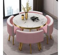 Modern Round/Square Dining Table Set for 4 with Chairs Stylish Conference & Reception Table Combo Ideal Kitchen & Living Room Furniture 80x75cm