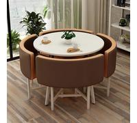 Modern Round/Square Dining Table Set with 4 Chairs Reception Table & Chair Combination for Living Room/Dining Room Stylish and Functional Furniture 004