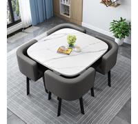 Modern Round/Square Dining Table Set with 4 Chairs Stylish Conference & Reception Table Wooden Kitchen Furniture for Living Room & Dining Room (80cm/31.5in)