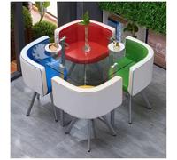 Modern Round/Square Dining Table Set with Chairs, Breakfast Bar Table & Kitchen Seating for Home, Balcony, Office, Bedroom, Library - Stylish and Versatile 41"