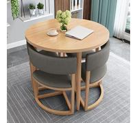 Modern Round Table & Chair Set for Office Reception Business Negotiation & Conference Room Space Saving Furniture in Dark Gray Ideal for Professional Spaces