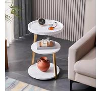 Modern Round ThreeTier Side Table Wrought Iron e with ShelvesSmal Sofa & Bedside Table for Bedroom Living Room and Office Use