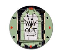 Modern Round Wall Clock Way Out Sign in London Underground Tube Station UK Silent Non Ticking Wall Clocks for Kitchen, Office, Retro Hanging Clock, 10 Inches