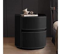 Modern Round Wooden Nightstand Retro Style No Assembly Required Ideal for Bedroom Living Room Sofa50cm (20in) Height Stylish & Functional Furniture