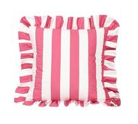Modern Ruffled Edge Square Pillow Case Striped Pattern Fabric Washable Throw Cushion Cover Decorative Sofa Bed Accessories Multifunctional Sofa Bed Cushion Cover
