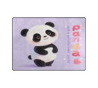 Modern Rug 4x5 Machine Washable Living Room Carpets for Kids Room Home Decor (4'x5' Natural)-Just A Girl Who Loves Panda
