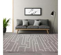 Modern Rug for Living Room, Bedroom, Dining Room, Lounge Flatweave High Traffic Areas Carpet Natural Textured Soft Camber Rug Track Grey Large 160x230 cm (5'3"x7'7")