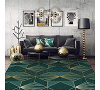 Modern Rugs Anti-Slip Carpet Mat Modern forest dark green heavy metal line Living Room/Bedroom/Study/Coffee Table 100*160