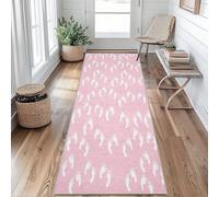 Modern Runner Rug 60x180 cm Long Washable, Cute Pink Footprint Pattern Carpet Runners for Hallway Non Slip, Kitchen Entryway Hall Bedroom Decor, Soft Low Pile afJ73