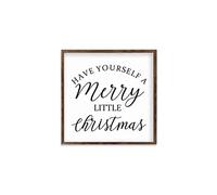 Modern Rustic Wall Art Home Decor Have Yourself A Merry Little Christmas. Wood Framed Sign, Farmhouse Rustic Wall Art Sign, 18 X 18 CM