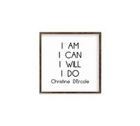 Modern Rustic Wall Art Home Decor I Am I Can I Will I Do Wood Framed Sign, Farmhouse Rustic Wall Art Sign, 18 X 18 CM