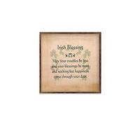 Modern Rustic Wall Art Home Decor Irish Blessing Wood Framed Sign, Farmhouse Rustic Wall Art Sign, 18 X 18 CM