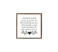 Modern Rustic Wall Art Home Decor Not Flesh of My Flesh, Nor Bone of My Bone But Still Miraculously My Own Wood Framed Sign, Farmhouse Rustic Wall Art Sign, 30 X 30 CM