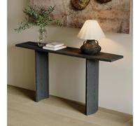 Modern Rustic Wood Entryway Table - Versatile Console & Sofa Table for Living Room, Foyer, Hallway - Stylish Accent Table (Black, 31.5x29.5in)
