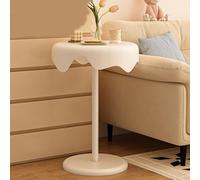 Modern RUYICZB Round Side Table Creative Metal Accent Table Petal Design for Bedroom Living Room Patio Sofa Chair - White End Table