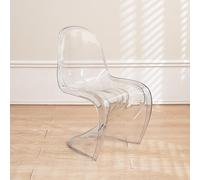 Modern S-Shaped Bar Chair, Creative Clear Acrylic Stool for Dining & Makeup, Ergonomic Comfort Counter Height