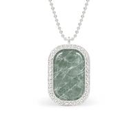 Modern Sage Green Marble Rectangle Pendant Necklace Silver Women Jewelry Alloy Keychain Tag Jewelry