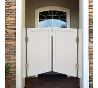 Modern Saloon Doors 27.5-55" Wide Interior Swinging Cafe Door with Hardware Stylish Black Wood Entrance Partition 180° Two-Way Open for Kitchen & Bar Décor