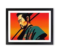 Modern Samurai Framed Wall Art Print A2 Black