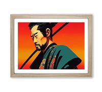 Modern Samurai Framed Wall Art Print A2 Oak