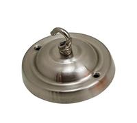 Modern Satin Nickel Ceiling Rose 105mm With Hook Heavy Duty Decorative Light Pendant Canopy For Ceiling Lights Lamps Chandeliers