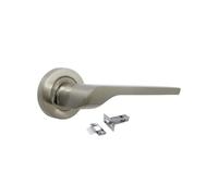 Modern Satin Nickel Lever on Rose Plate Door Handle UNO + Tubular Latch
