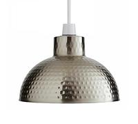 Modern Satin Nikel Ceiling Light Shade 26cm Metal Lamp Shade Pendant Lighting Light Shade E27 Ceiling Fitting Light Industrial Kitchen Light Indoor Hanging Pendant Light Shade Replacement lamp Shade