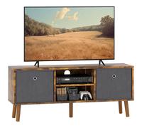 HOMCOM Modern TV Cabinet Stand w/ Shelves & Drawers, Bedroom Rustic Brown